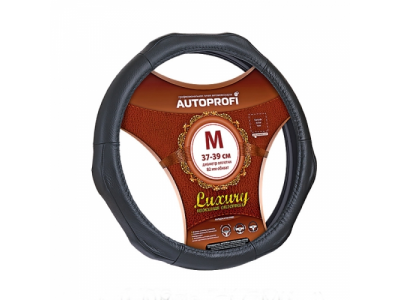 Оплётка руля "Luxury" кожа, 3 рельефные вставки (черный) (XL) от Autoprofi Оплётка руля "Luxury" кожа, 3 рельефные вставки (черный) (XL)